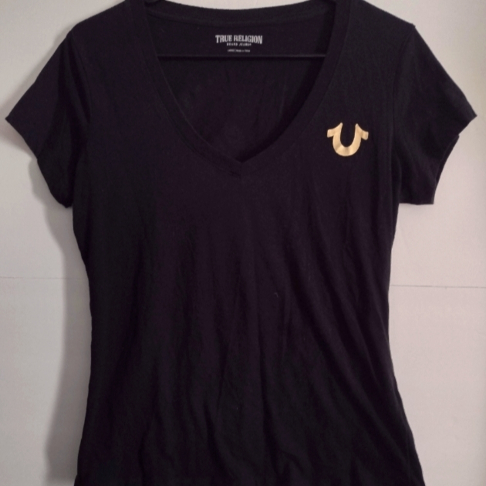 ~*True Religion*~ Blk & Gold foil ~ L women's ~😎
